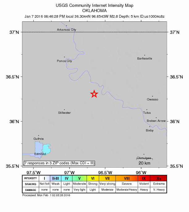 Did You Feel It? map: shaking reported by the public