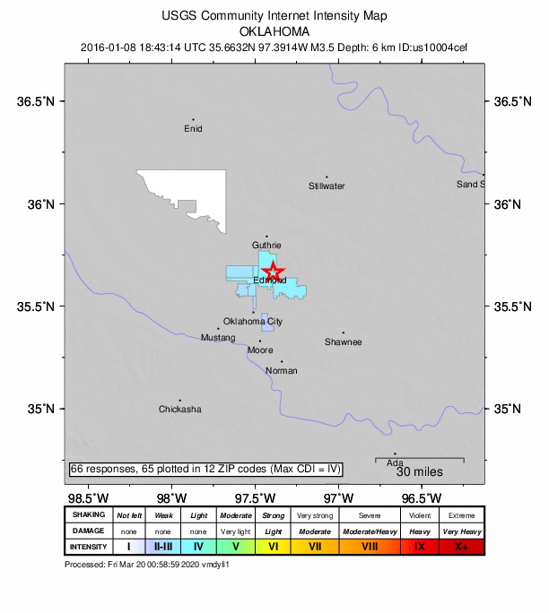 Did You Feel It? map: shaking reported by the public