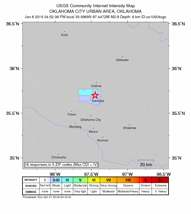 Did You Feel It? map: shaking reported by the public