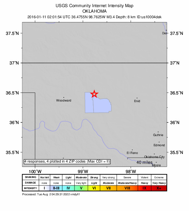 Did You Feel It? map: shaking reported by the public