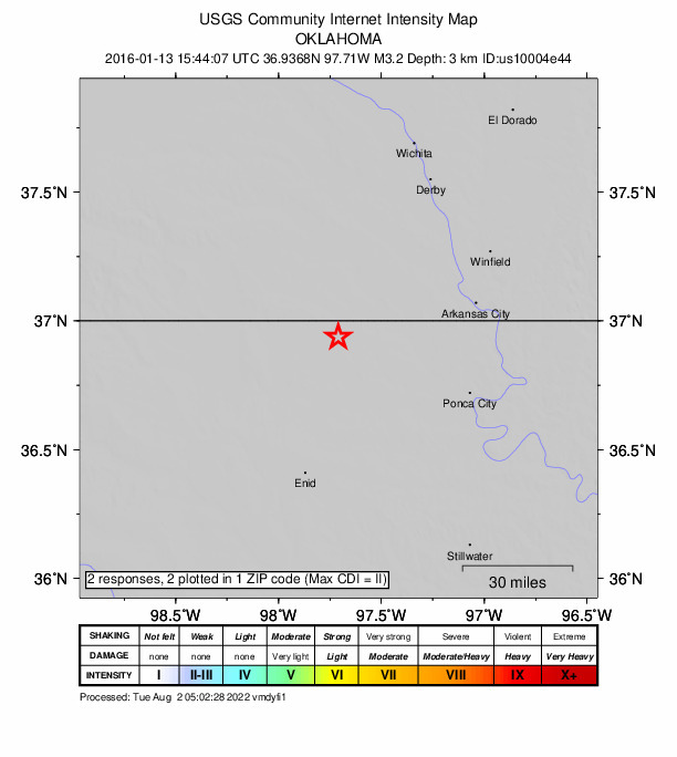 Did You Feel It? map: shaking reported by the public