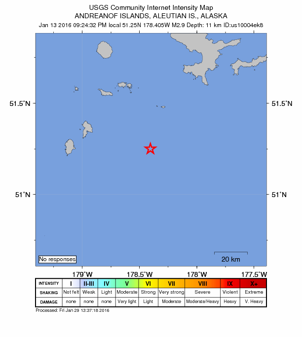 Did You Feel It? map: shaking reported by the public
