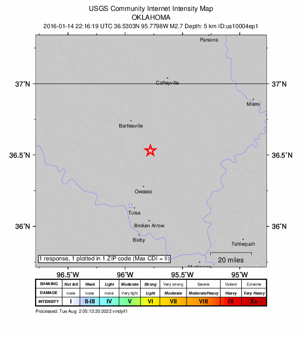 Did You Feel It? map: shaking reported by the public