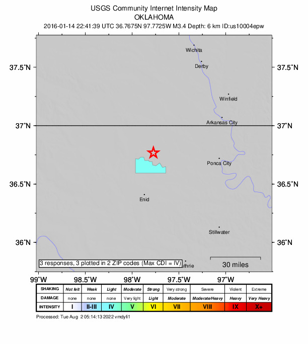 Did You Feel It? map: shaking reported by the public