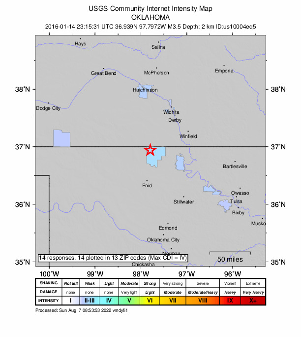 Did You Feel It? map: shaking reported by the public