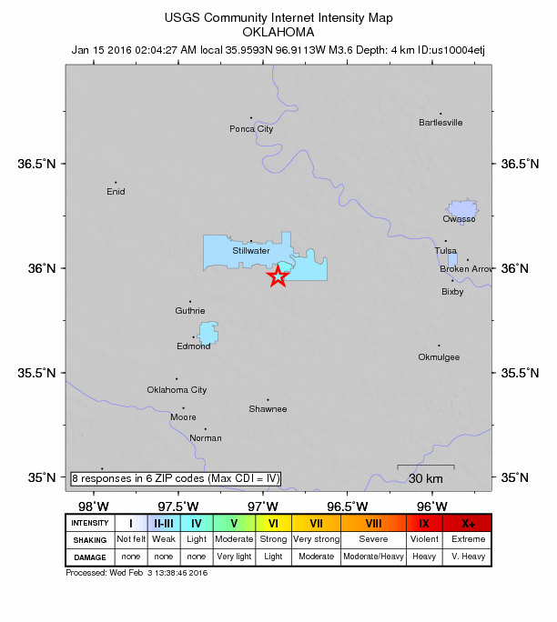 Did You Feel It? map: shaking reported by the public