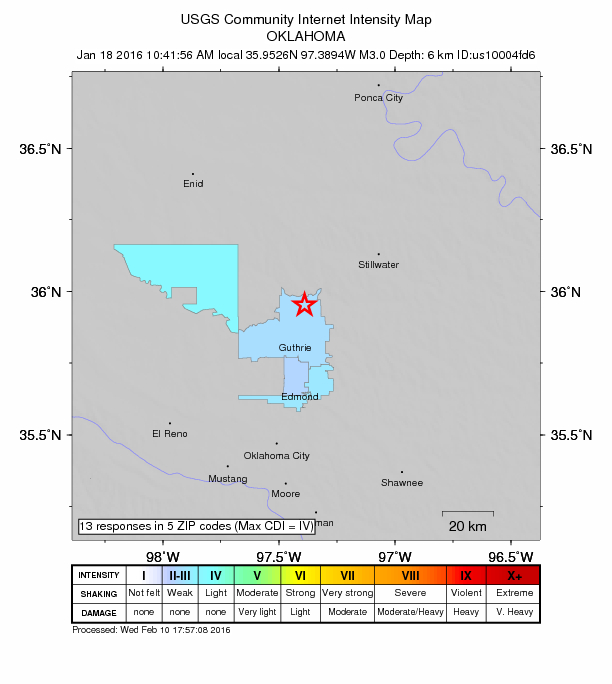Did You Feel It? map: shaking reported by the public