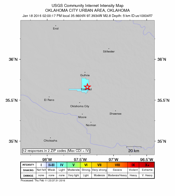 Did You Feel It? map: shaking reported by the public
