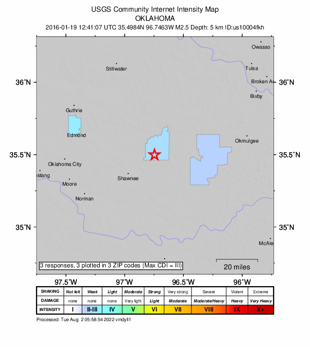Did You Feel It? map: shaking reported by the public