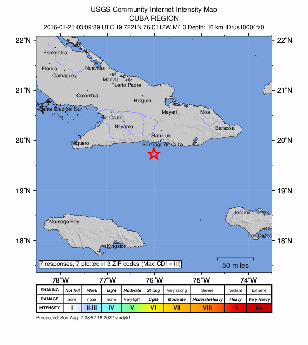 Did You Feel It? map: shaking reported by the public