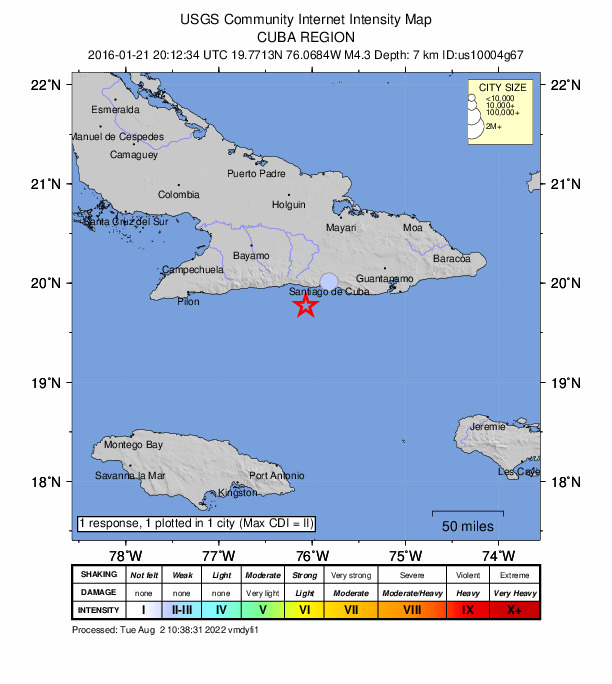 Did You Feel It? map: shaking reported by the public