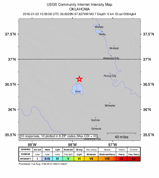 Did You Feel It? map: shaking reported by the public