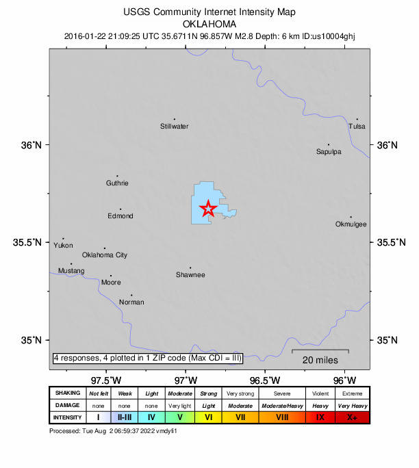 Did You Feel It? map: shaking reported by the public