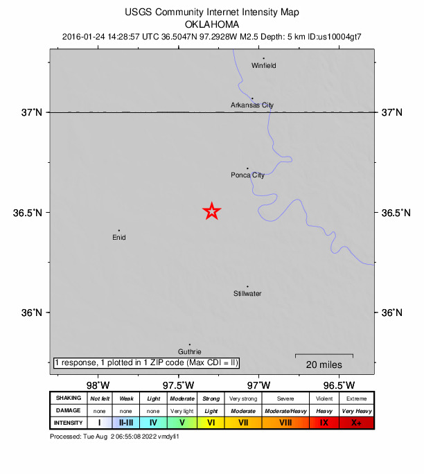 Did You Feel It? map: shaking reported by the public