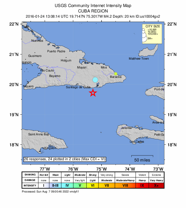 Did You Feel It? map: shaking reported by the public