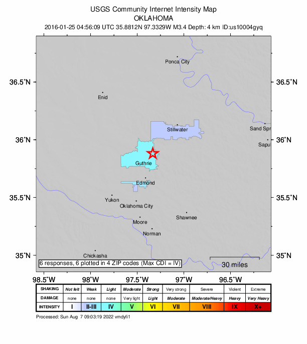 Did You Feel It? map: shaking reported by the public