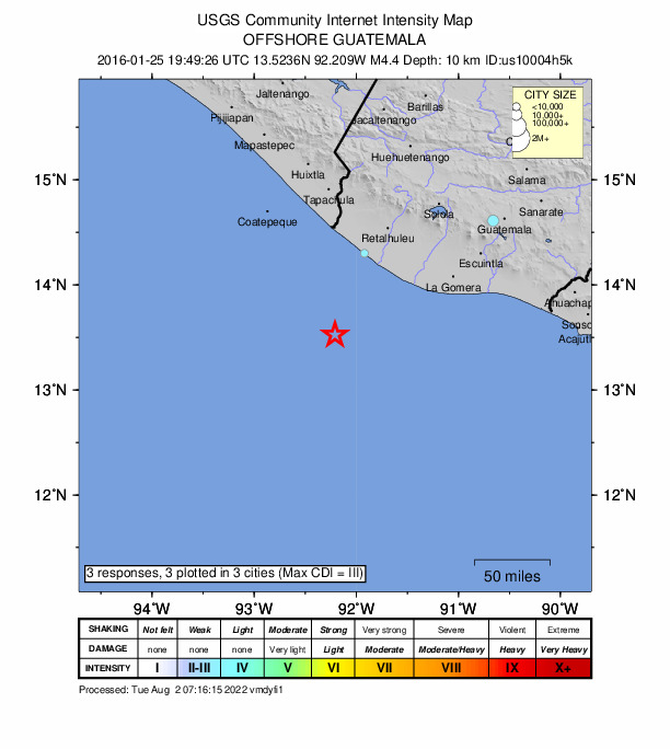 Did You Feel It? map: shaking reported by the public