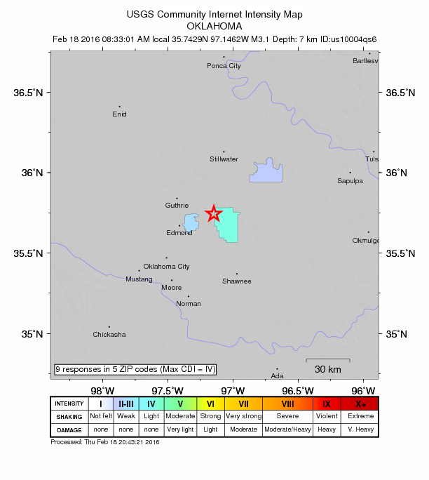 Did You Feel It? map: shaking reported by the public