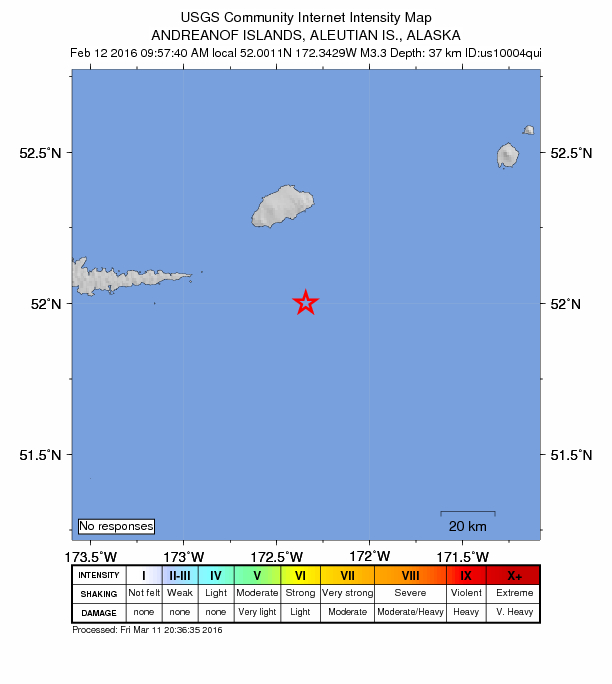 Did You Feel It? map: shaking reported by the public