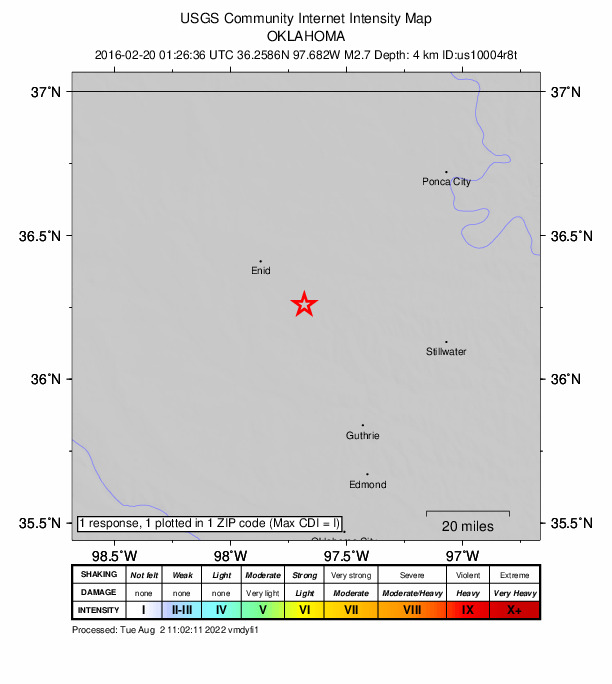Did You Feel It? map: shaking reported by the public