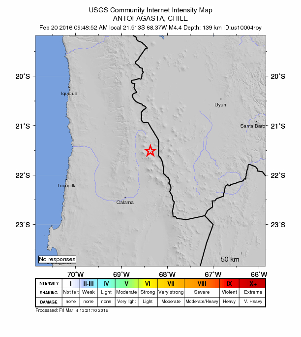 Did You Feel It? map: shaking reported by the public