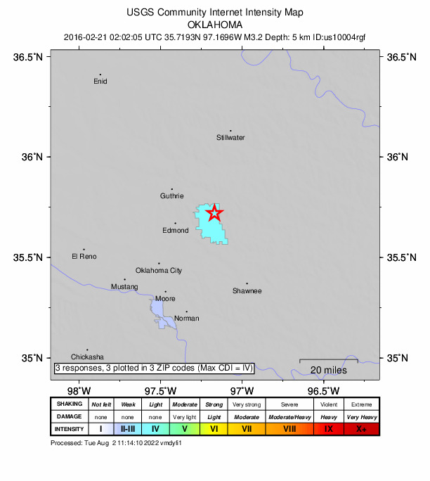 Did You Feel It? map: shaking reported by the public
