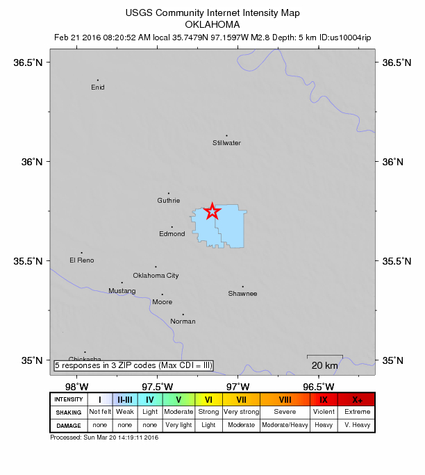 Did You Feel It? map: shaking reported by the public