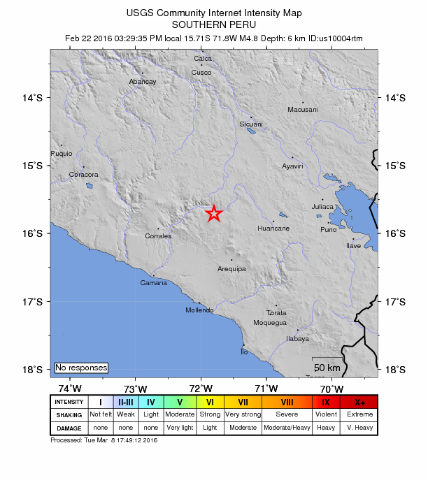 Did You Feel It? map: shaking reported by the public