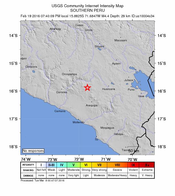 Did You Feel It? map: shaking reported by the public