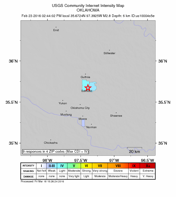 Did You Feel It? map: shaking reported by the public