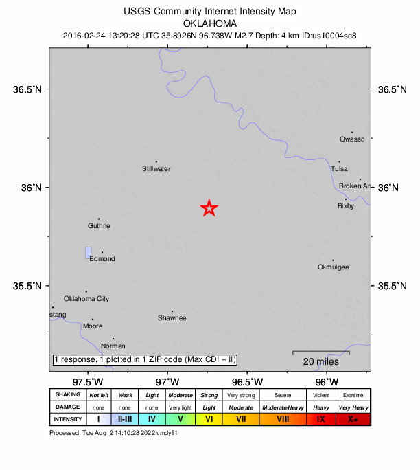 Did You Feel It? map: shaking reported by the public