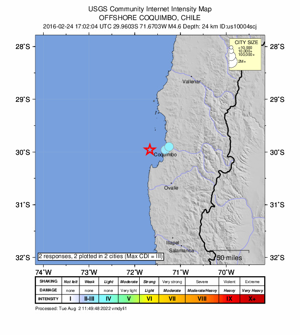 Did You Feel It? map: shaking reported by the public