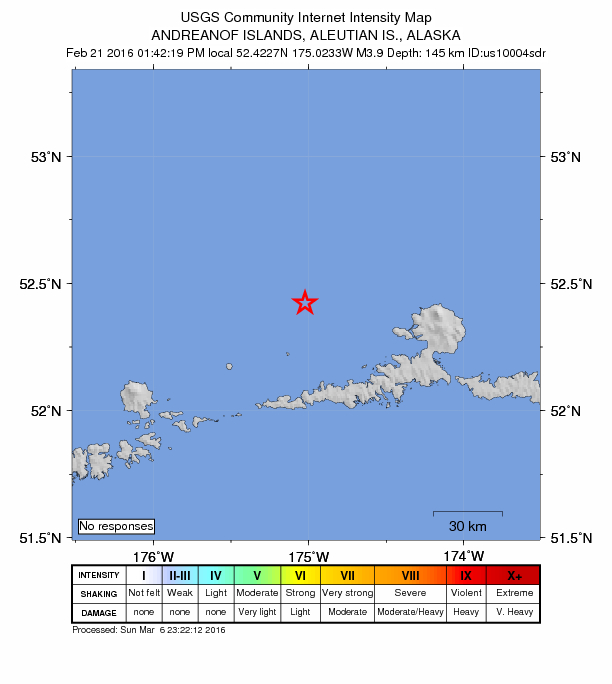 Did You Feel It? map: shaking reported by the public