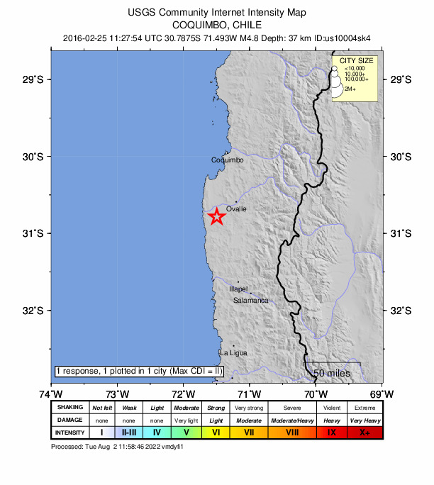 Did You Feel It? map: shaking reported by the public