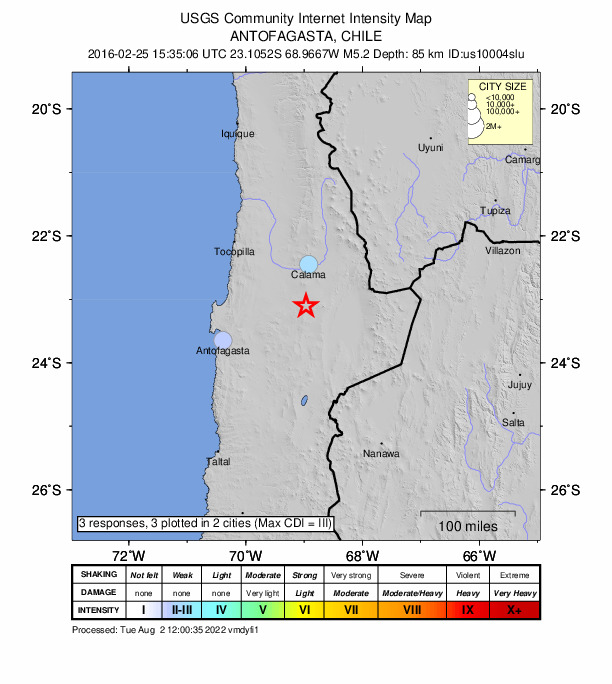 Did You Feel It? map: shaking reported by the public
