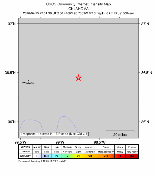 Did You Feel It? map: shaking reported by the public