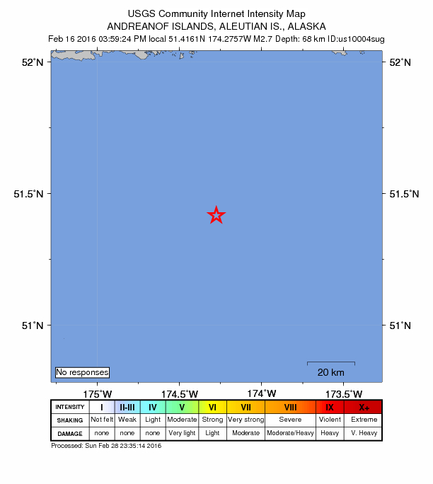 Did You Feel It? map: shaking reported by the public