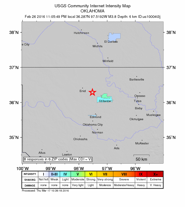 Did You Feel It? map: shaking reported by the public