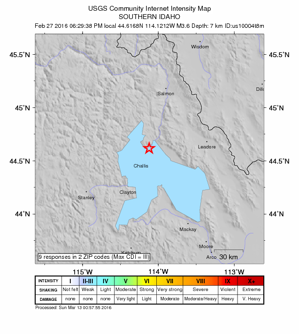 Did You Feel It? map: shaking reported by the public