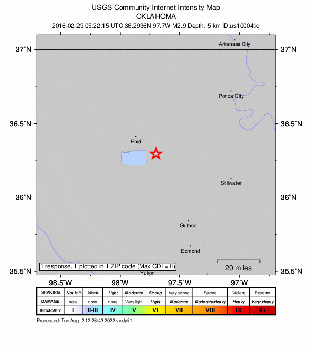 Did You Feel It? map: shaking reported by the public