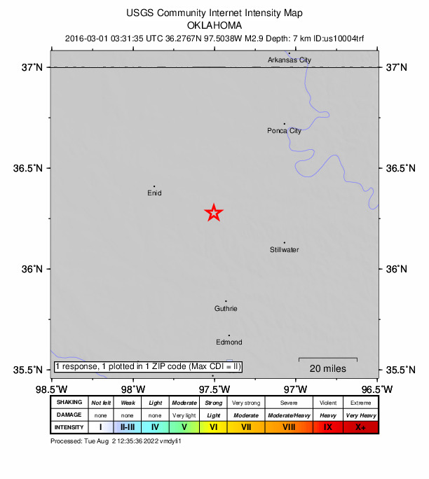 Did You Feel It? map: shaking reported by the public