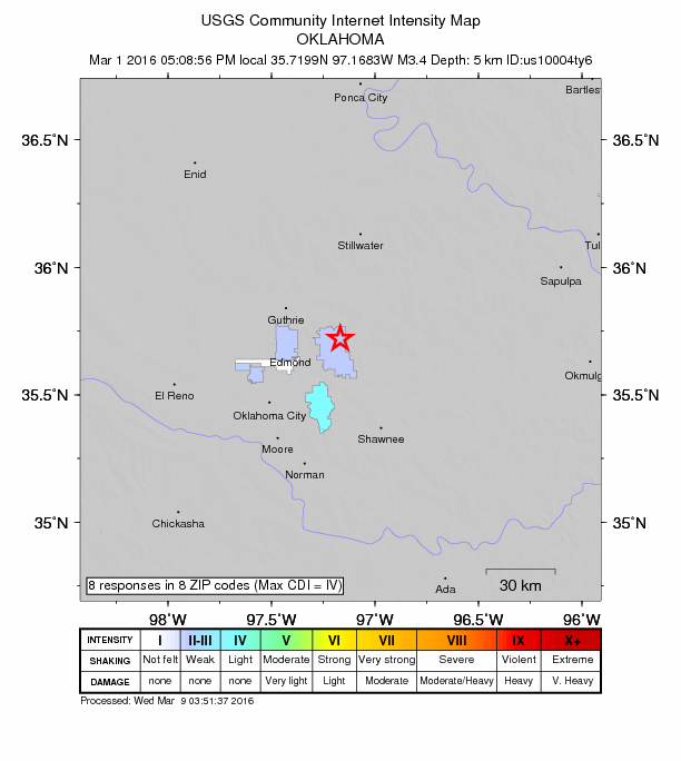 Did You Feel It? map: shaking reported by the public