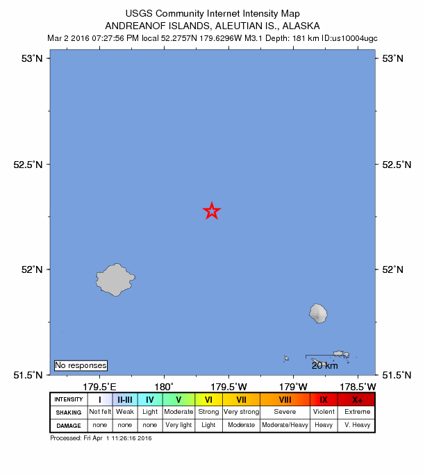 Did You Feel It? map: shaking reported by the public