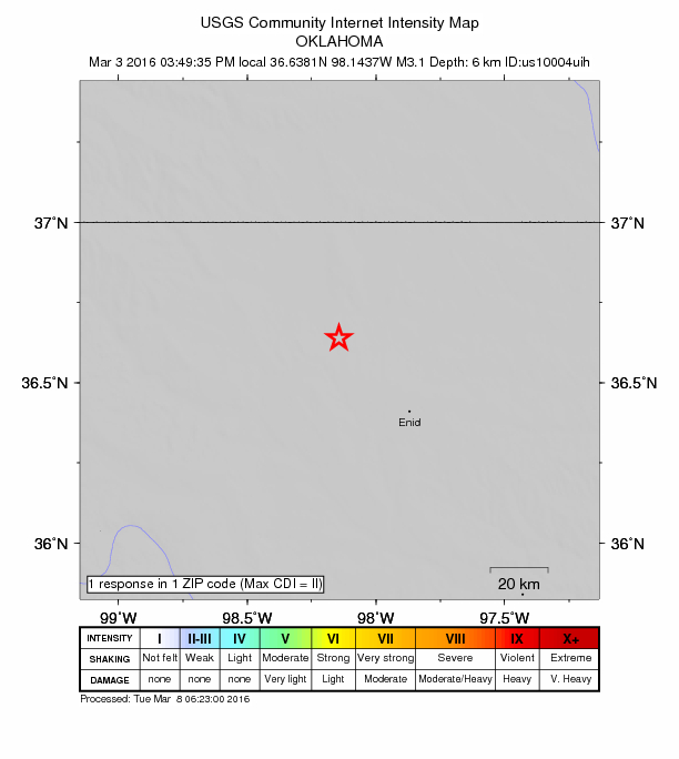 Did You Feel It? map: shaking reported by the public