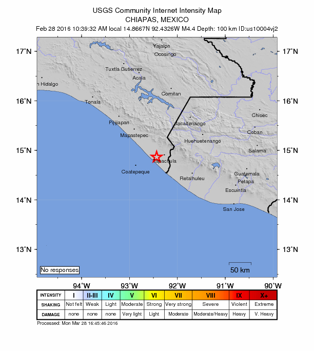 Did You Feel It? map: shaking reported by the public