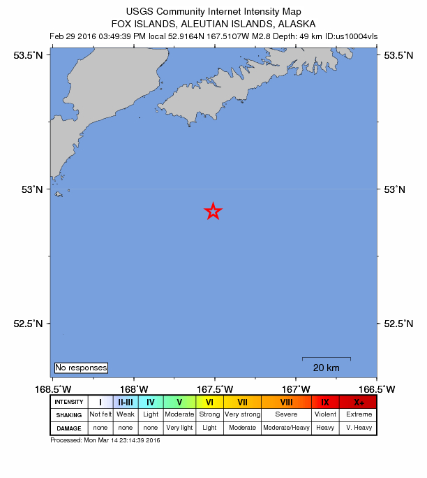 Did You Feel It? map: shaking reported by the public