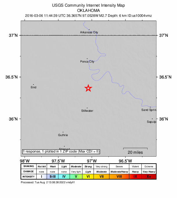 Did You Feel It? map: shaking reported by the public
