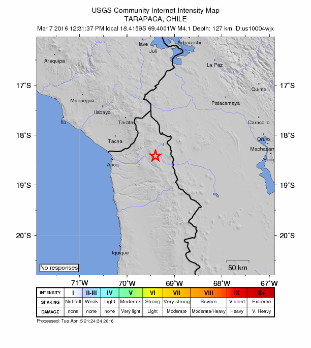 Did You Feel It? map: shaking reported by the public