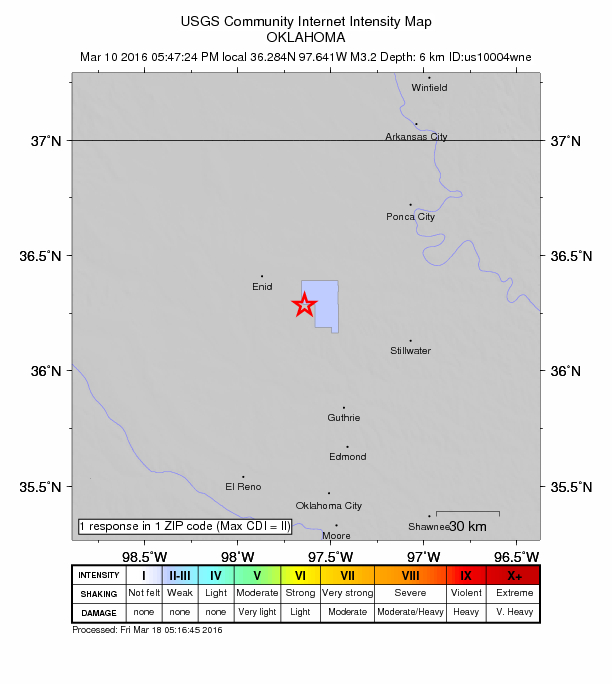 Did You Feel It? map: shaking reported by the public