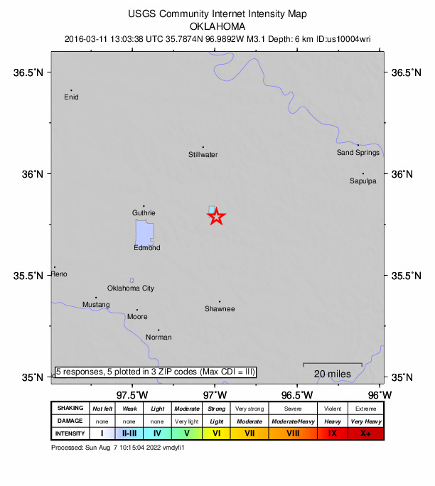 Did You Feel It? map: shaking reported by the public